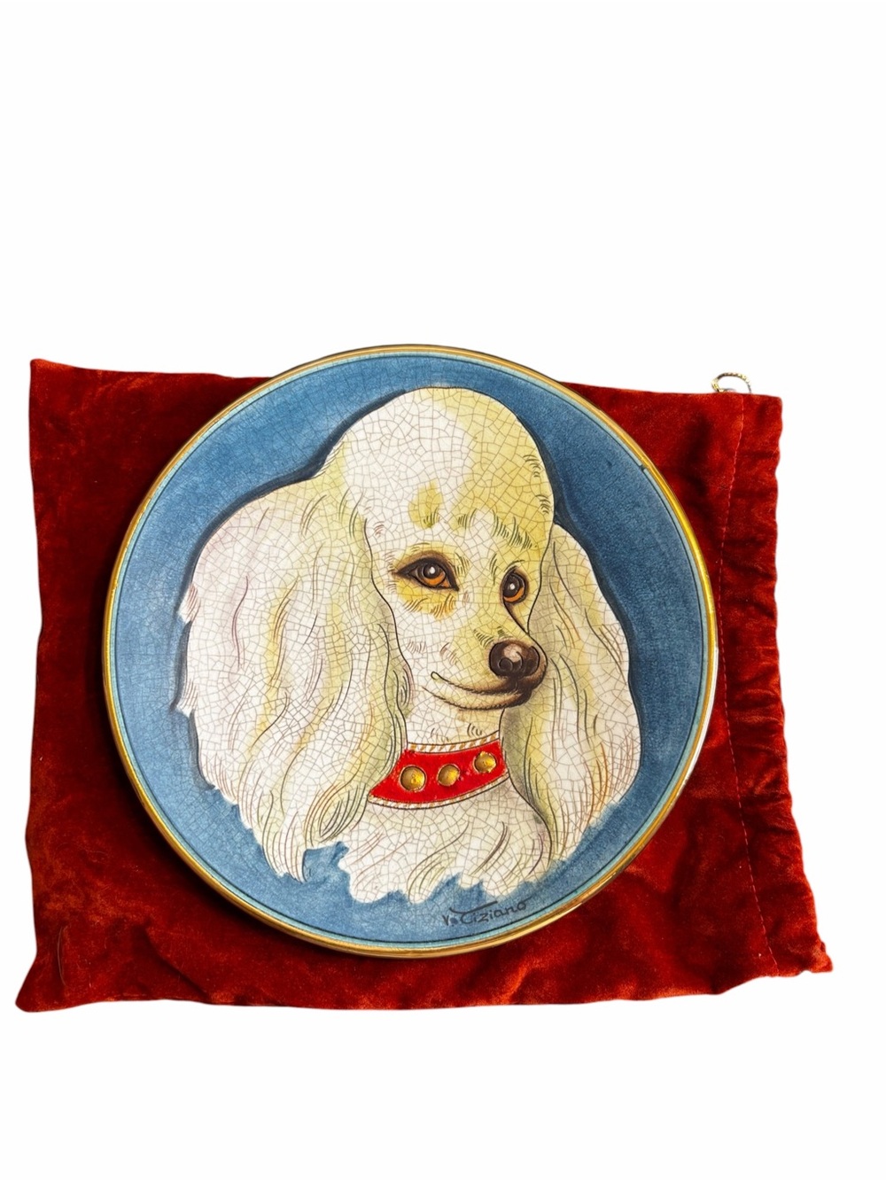 Veneto Flair V Tiziano Poodle Dog Collector Plate 1973 Italy #1776/2000 COA